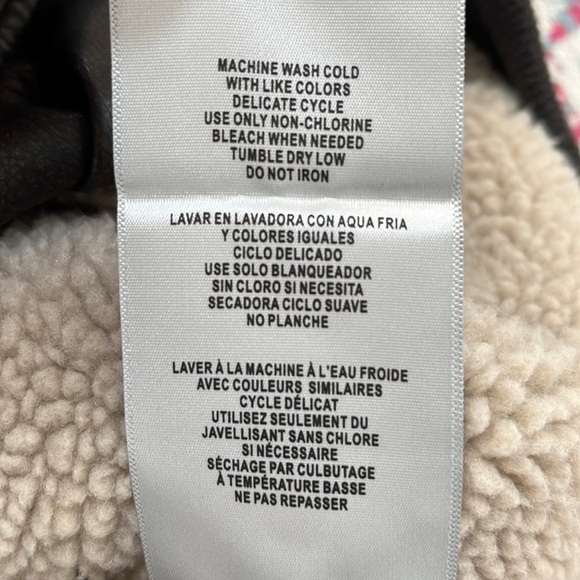 Levi’s Faux Leather Sherpa Lined Aviator Bomber Jacket Size M Brown Faux Leather - Picture 7 of 10